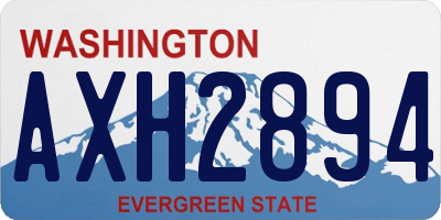 WA license plate AXH2894