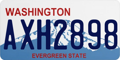 WA license plate AXH2898