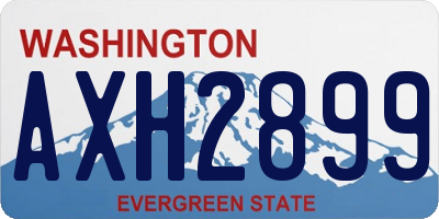WA license plate AXH2899