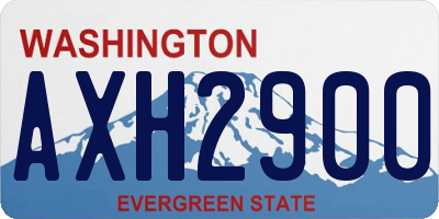 WA license plate AXH2900