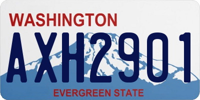 WA license plate AXH2901