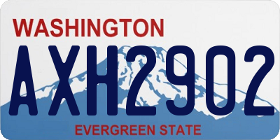 WA license plate AXH2902
