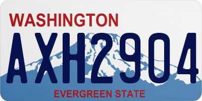 WA license plate AXH2904