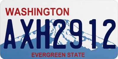 WA license plate AXH2912