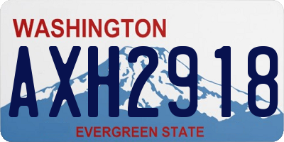 WA license plate AXH2918