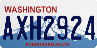 WA license plate AXH2924