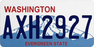 WA license plate AXH2927