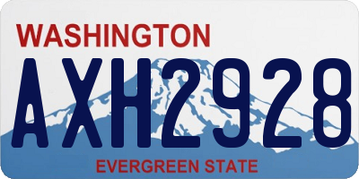 WA license plate AXH2928