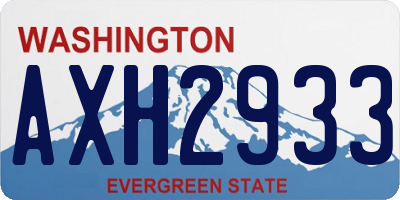 WA license plate AXH2933