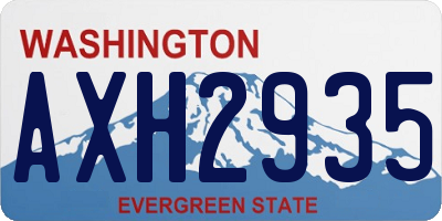 WA license plate AXH2935