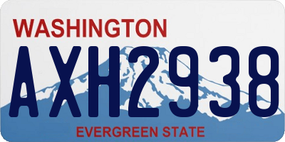 WA license plate AXH2938