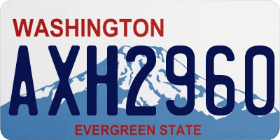 WA license plate AXH2960