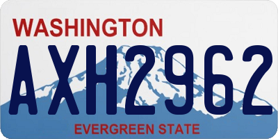 WA license plate AXH2962