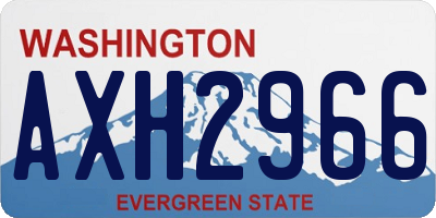 WA license plate AXH2966