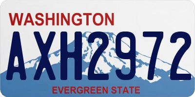 WA license plate AXH2972