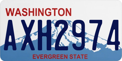 WA license plate AXH2974
