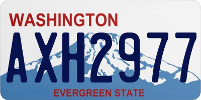 WA license plate AXH2977