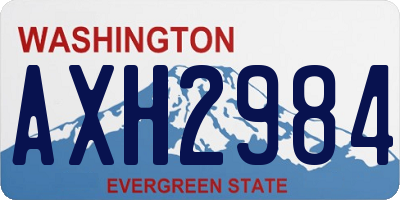 WA license plate AXH2984