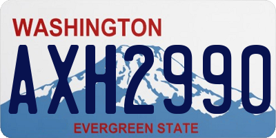 WA license plate AXH2990