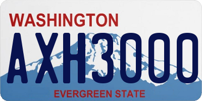 WA license plate AXH3000