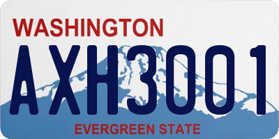 WA license plate AXH3001