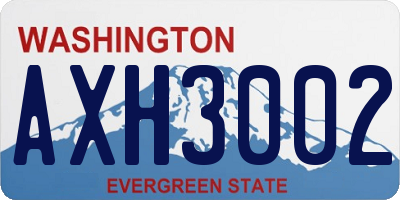 WA license plate AXH3002
