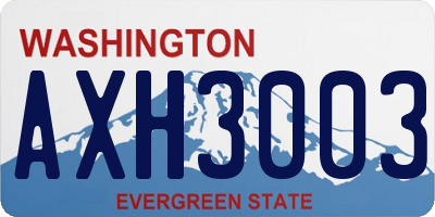 WA license plate AXH3003