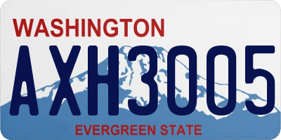 WA license plate AXH3005