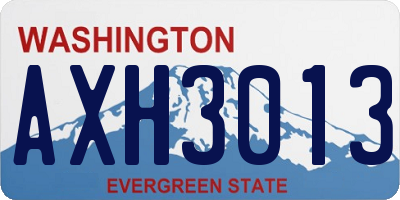 WA license plate AXH3013