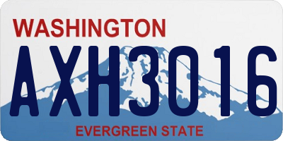 WA license plate AXH3016