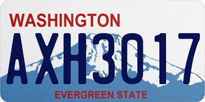 WA license plate AXH3017