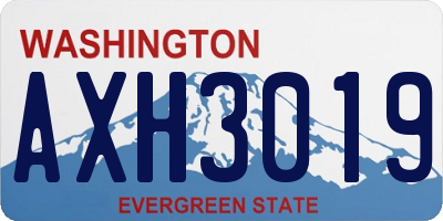 WA license plate AXH3019