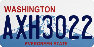 WA license plate AXH3022