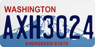 WA license plate AXH3024