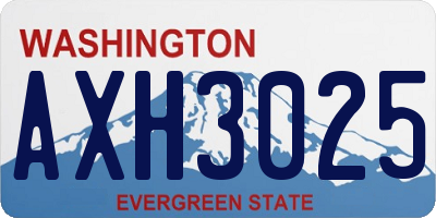WA license plate AXH3025