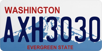 WA license plate AXH3030
