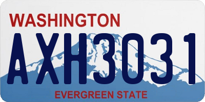 WA license plate AXH3031