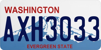 WA license plate AXH3033