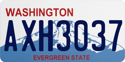 WA license plate AXH3037