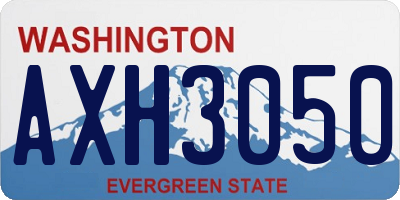 WA license plate AXH3050