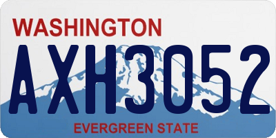 WA license plate AXH3052