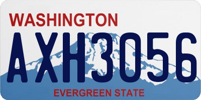 WA license plate AXH3056
