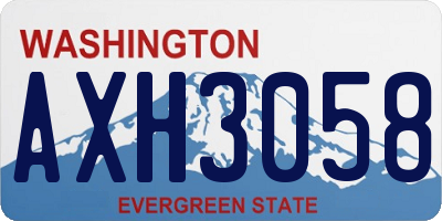 WA license plate AXH3058