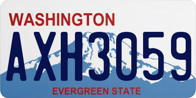 WA license plate AXH3059
