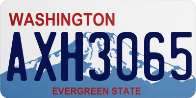 WA license plate AXH3065
