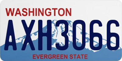 WA license plate AXH3066