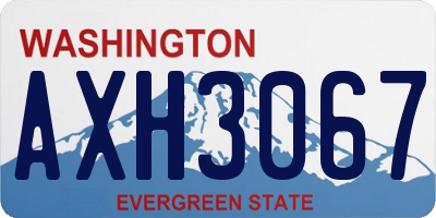 WA license plate AXH3067
