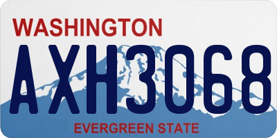 WA license plate AXH3068