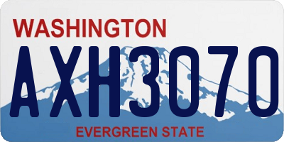WA license plate AXH3070