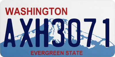 WA license plate AXH3071